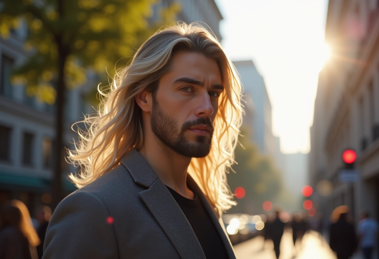 homme cheveux longs